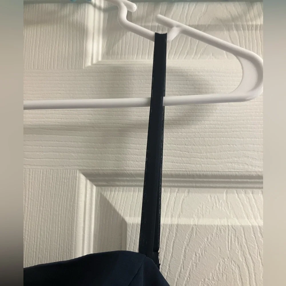 Elegant Navy Blue Evening Gown- JJ House, Size 8, Square Neck, Slit, NWT - Picture 4 of 16